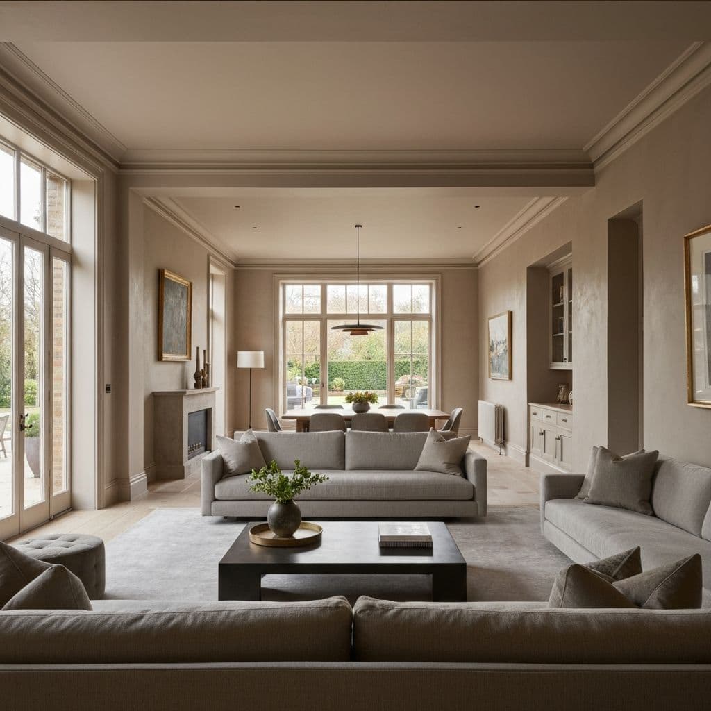 Open plan living and dining area renovation