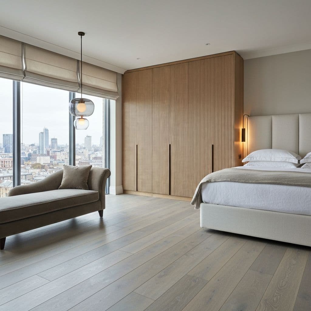 Bespoke master bedroom with custom joinery